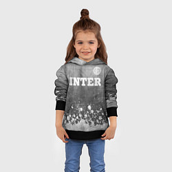 Толстовка-худи детская Inter - grey gradient посередине, цвет: 3D-черный — фото 2