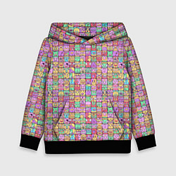 Толстовка-худи детская Человечки эмоциональные, цвет: 3D-черный