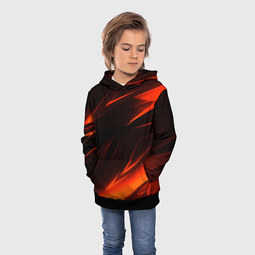 Детская толстовка Geometry orange stripes / 3D-Черный – фото 3