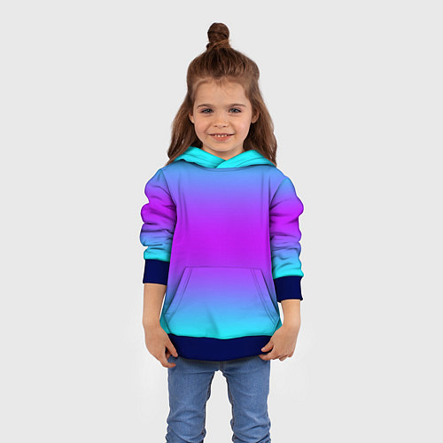 Детская толстовка Градиент текстура неоновая / 3D-Синий – фото 4