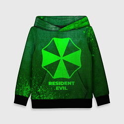 Толстовка-худи детская Resident Evil - green gradient, цвет: 3D-черный