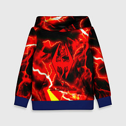 Толстовка-худи детская Skyrim red storm logo, цвет: 3D-синий