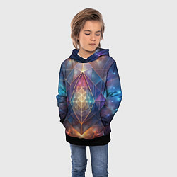 Толстовка-худи детская Космическая геометрическая абстракция, цвет: 3D-черный — фото 2