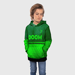 Толстовка-худи детская Doom - green gradient посередине, цвет: 3D-черный — фото 2