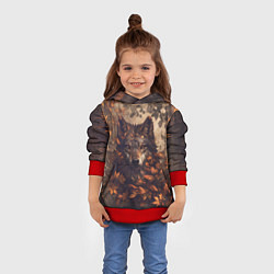 Толстовка-худи детская Матёрый волк, цвет: 3D-красный — фото 2