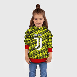 Толстовка-худи детская Juventus pattern fc, цвет: 3D-красный — фото 2