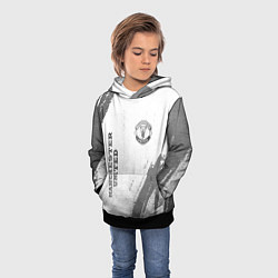 Толстовка-худи детская Manchester United - white gradient вертикально, цвет: 3D-черный — фото 2