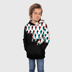 Толстовка-худи детская Billie Eilish pattern glitch, цвет: 3D-черный — фото 2