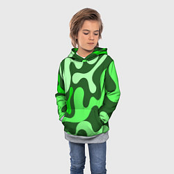 Толстовка-худи детская Камуфляж зеленый крупный, цвет: 3D-меланж — фото 2