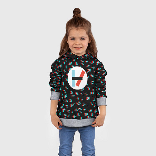 Детская толстовка Twenty one pilots glitch / 3D-Меланж – фото 4