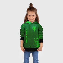 Толстовка-худи детская Sally Face - green gradient вертикально, цвет: 3D-черный — фото 2