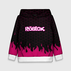 Детская толстовка Roblox fire pink