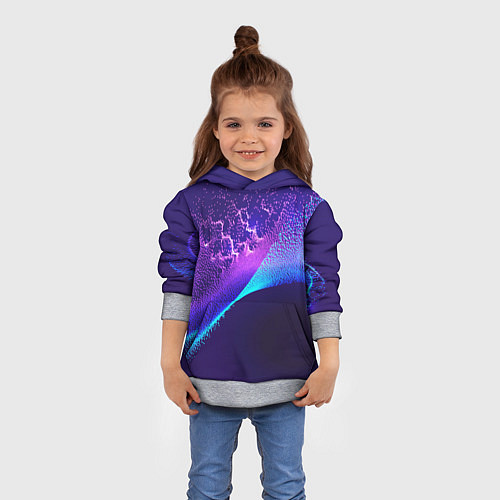 Детская толстовка Неоновые краски всплеск / 3D-Меланж – фото 4