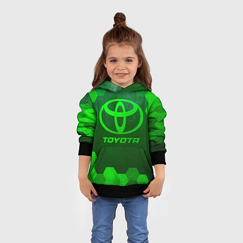 Детская толстовка Toyota - green gradient / 3D-Черный – фото 4