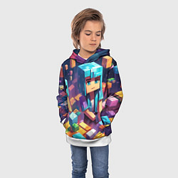 Толстовка-худи детская Minecraft 2 0, цвет: 3D-белый — фото 2