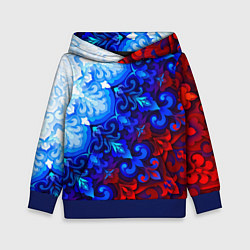 Толстовка-худи детская Душа моя Россия 2, цвет: 3D-синий