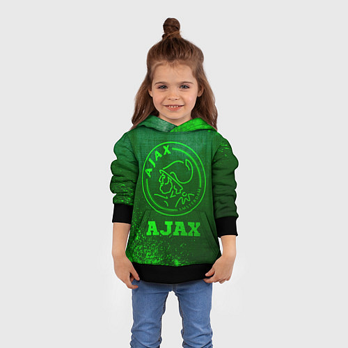 Детская толстовка Ajax - green gradient / 3D-Черный – фото 4