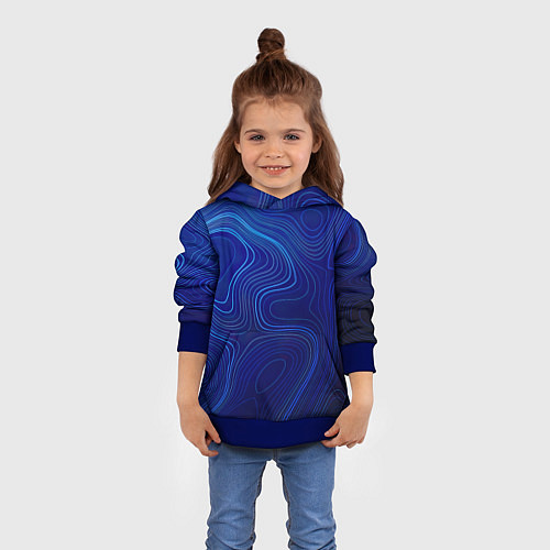 Детская толстовка Синяя топография / 3D-Синий – фото 4