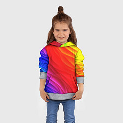 Толстовка-худи детская Абстрактные волны текстура, цвет: 3D-меланж — фото 2