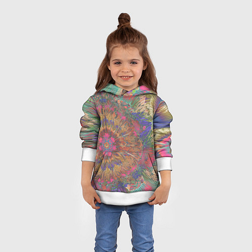 Детская толстовка Калейдоскоп красок / 3D-Белый – фото 4