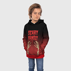 Толстовка-худи детская Scary famyli, цвет: 3D-красный — фото 2