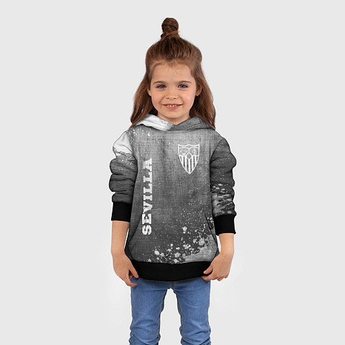Детская толстовка Sevilla - grey gradient вертикально / 3D-Черный – фото 4