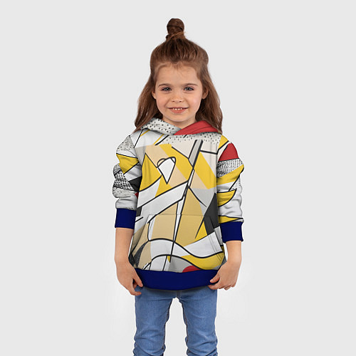 Детская толстовка Абстракция поп-арт геометрия / 3D-Синий – фото 4