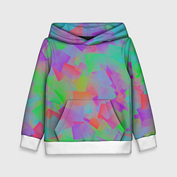 Толстовка-худи детская Разноцветные слайды - абстракция, цвет: 3D-белый
