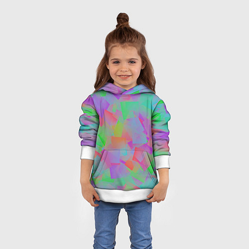 Детская толстовка Разноцветные слайды - абстракция / 3D-Белый – фото 4