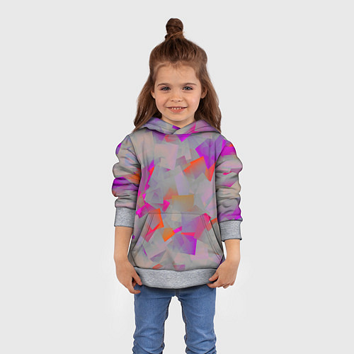 Детская толстовка Розово-фиолетовые осколки / 3D-Меланж – фото 4