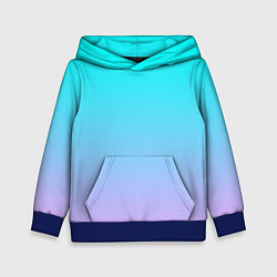 Толстовка-худи детская Неоновые разводы градиента, цвет: 3D-синий