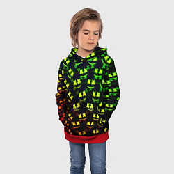 Толстовка-худи детская Marshmello кислотный, цвет: 3D-красный — фото 2