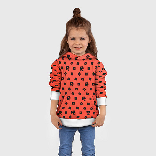 Детская толстовка Roblox game pattern / 3D-Белый – фото 4