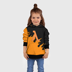 Толстовка-худи детская Half life orange fire, цвет: 3D-черный — фото 2