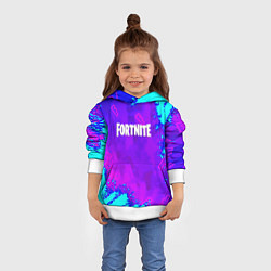 Толстовка-худи детская Fortnite neon game, цвет: 3D-белый — фото 2