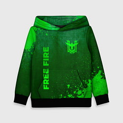 Толстовка-худи детская Free Fire - green gradient вертикально, цвет: 3D-черный