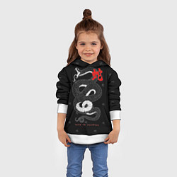 Толстовка-худи детская Love in caution, цвет: 3D-белый — фото 2