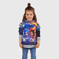 Толстовка-худи детская Соник и Шэдоу ёжики, цвет: 3D-меланж — фото 2