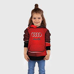 Толстовка-худи детская AUDI текстура металик, цвет: 3D-черный — фото 2