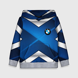 Толстовка-худи детская BMW metalic blue abstract, цвет: 3D-меланж