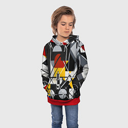 Толстовка-худи детская Конструктивизм абстракция, цвет: 3D-красный — фото 2