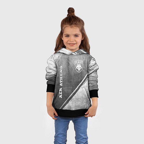 Детская толстовка AEK Athens - grey gradient вертикально / 3D-Черный – фото 4