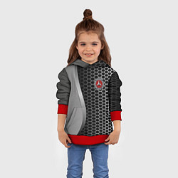 Толстовка-худи детская Mercedes металическая сетка, цвет: 3D-красный — фото 2