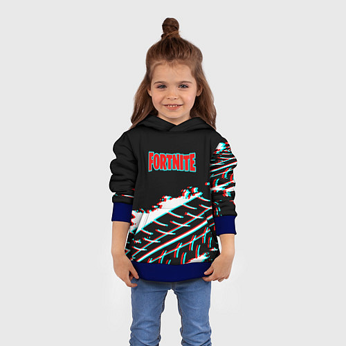 Детская толстовка Fortnite краски глитч / 3D-Синий – фото 4