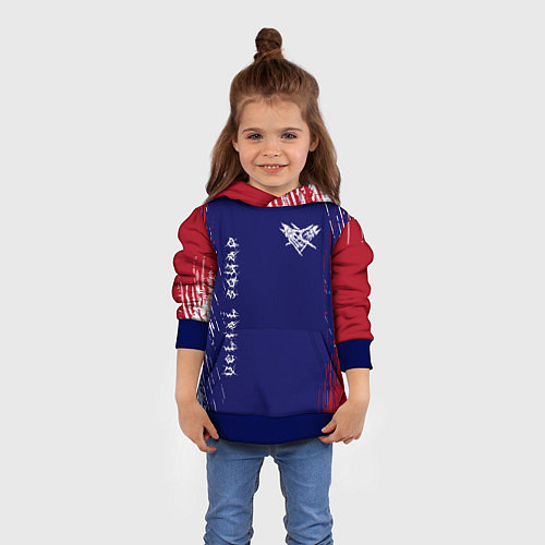 Детская толстовка Velial squad - red abstract / 3D-Синий – фото 4