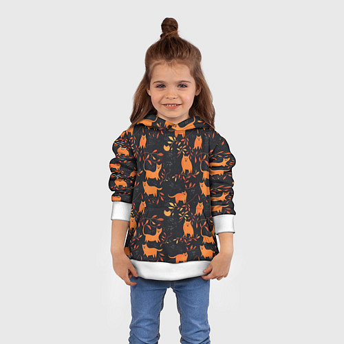 Детская толстовка Рыжие котики / 3D-Белый – фото 4