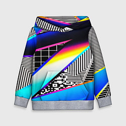 Детская толстовка Neon stripes geometry