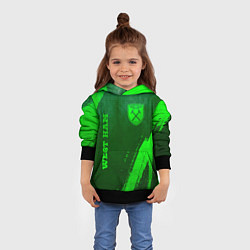 Толстовка-худи детская West Ham - green gradient вертикально, цвет: 3D-черный — фото 2