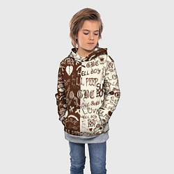 Толстовка-худи детская Lil peep retro pattern, цвет: 3D-меланж — фото 2