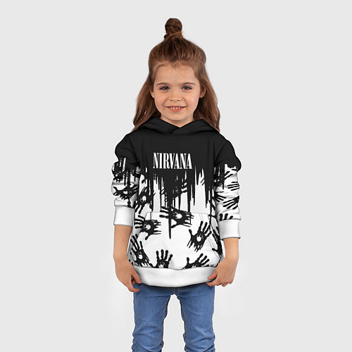 Детская толстовка Nirvana rok hand / 3D-Белый – фото 4